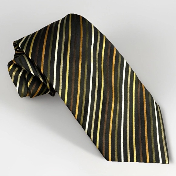 VALERIO GARATI Vivid Striped Pure Silk Handmade Neck Tie Classic Statement Piece - Picture 1 of 6